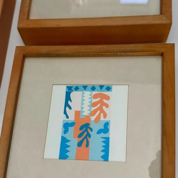 Set of Three Henry Matisse Framed Abstract Art Prints Accents